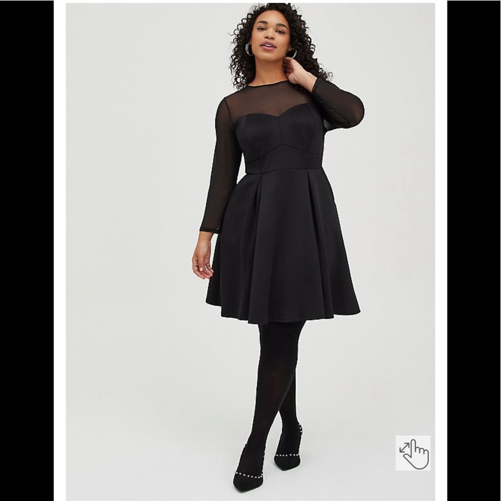 Torrid Black Scuba Fit & Flare Dress